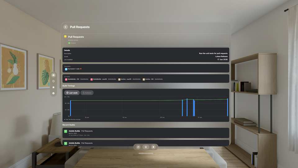Mobile Builds on visionOS — workflow details
